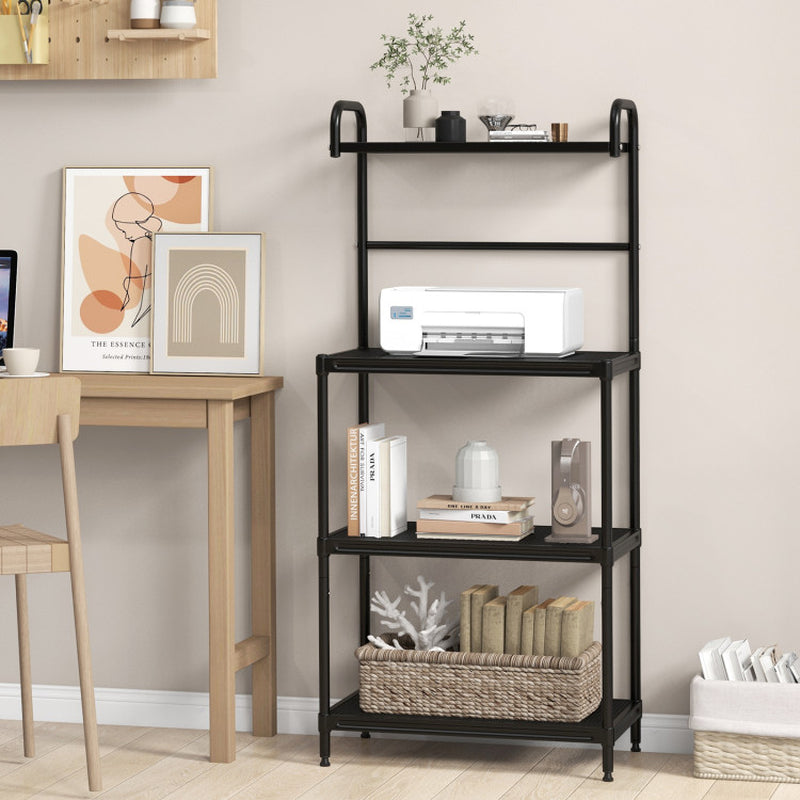 4-Tier Kitchen Microwave Storage Rack with Metal Shelves
