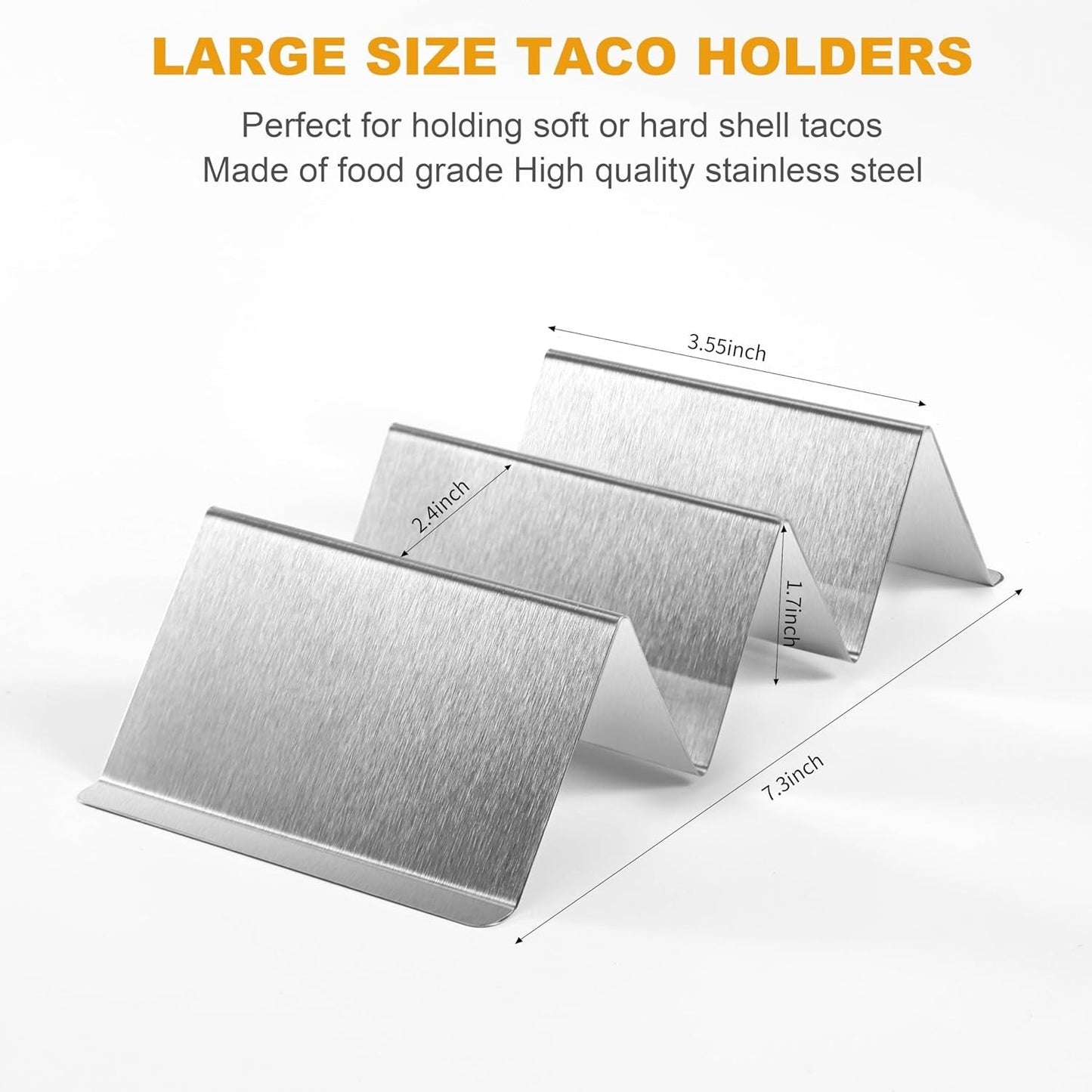 Taco Holders Set of 6, Taco Stand Stainless Steel Taco Holder Easy-Access Handle