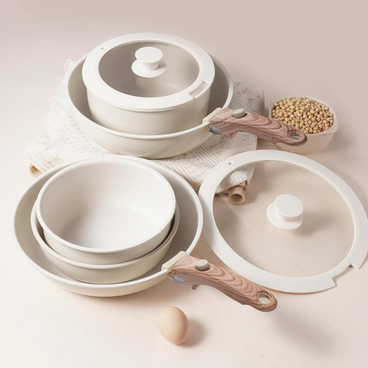 Portable Kitchen Cooking Pot Set with Detachable Handle