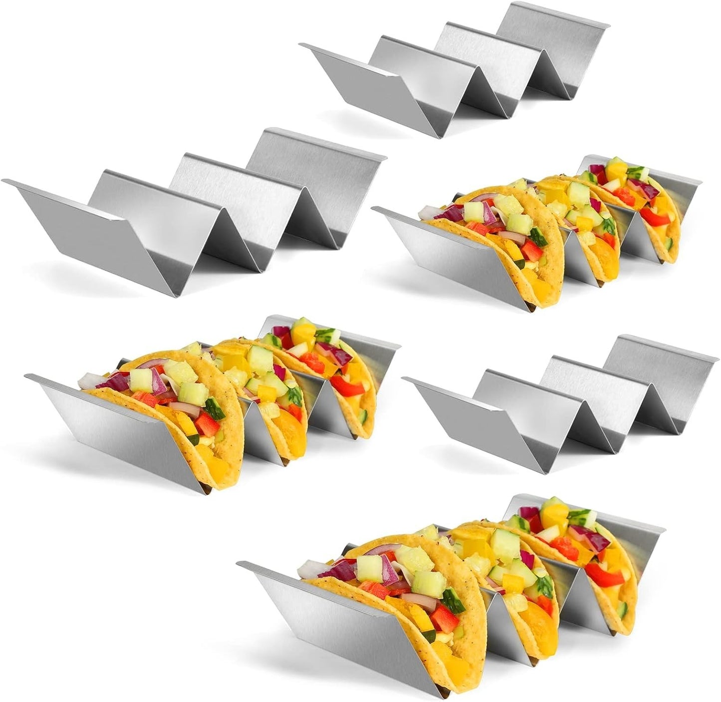 Taco Holders Set of 6, Taco Stand Stainless Steel Taco Holder Easy-Access Handle