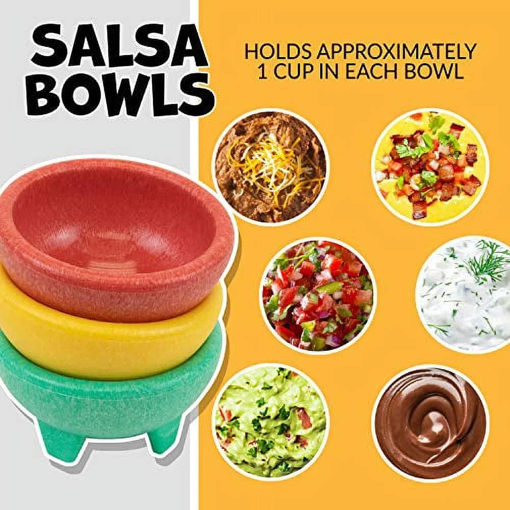 TTTK4 Taco Kit, Includes Tortilla Warmer, 3 Salsa Bowls, 4-Set Taco Shell Holders, Mortar & Pestle