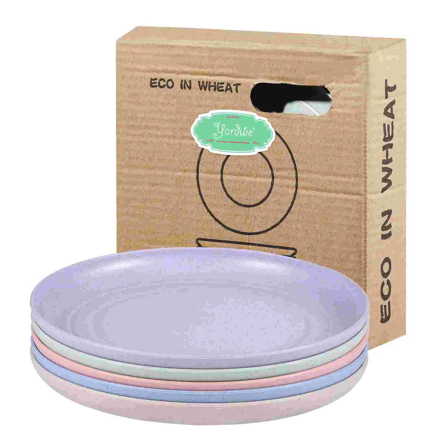 5 Pcs Straw Tableware Set Reusable Plates Dinnerware Tray Unbreakable Dishes Sturdy