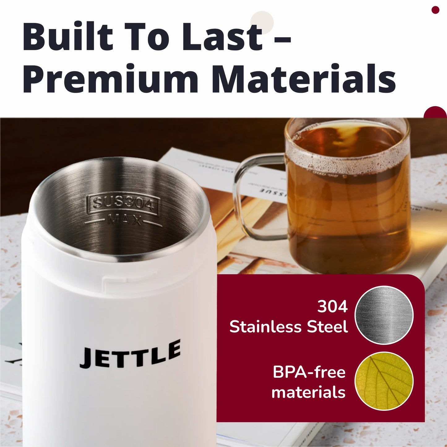 Electric Kettle 450Ml - Stainless Steel Temperature Control Bottle - Electric Tea Kettles Automatic Shut off for Coffee Milk Soup Water - White