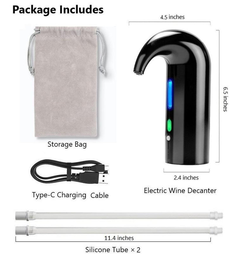 3-in-1 Electric Wine Aerator, Pourer & Vacuum Preserver with Storage Base 
