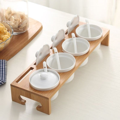 Ceramic Seasoning Jars with Stand