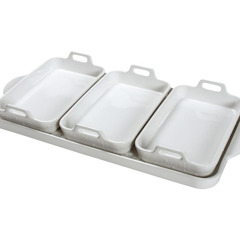 3 Mini Ceramic Baking Dishes, Oven-Safe up to 500°F