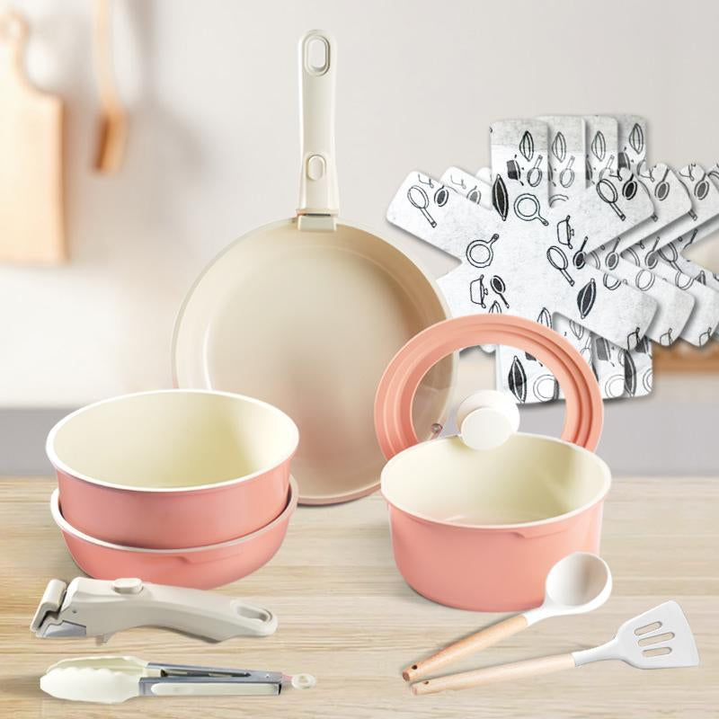 Portable Kitchen Cooking Pot Set with Detachable Handle