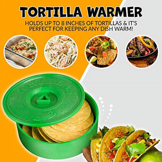 TTTK4 Taco Kit, Includes Tortilla Warmer, 3 Salsa Bowls, 4-Set Taco Shell Holders, Mortar & Pestle