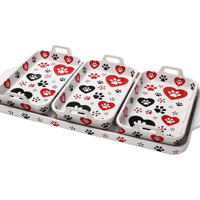 3 Mini Ceramic Baking Dishes, Oven-Safe up to 500°F