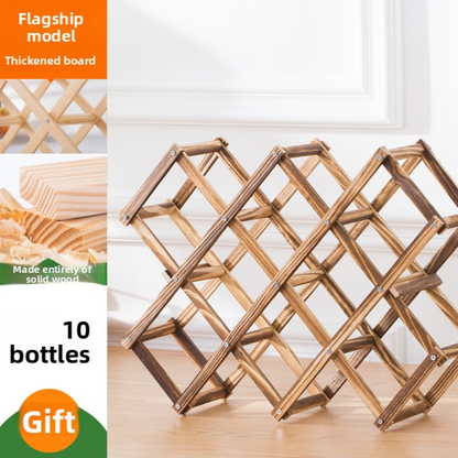 Vintage Foldable Wood Wine Rack