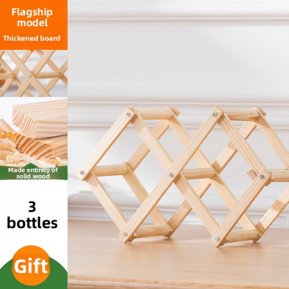 Vintage Foldable Wood Wine Rack