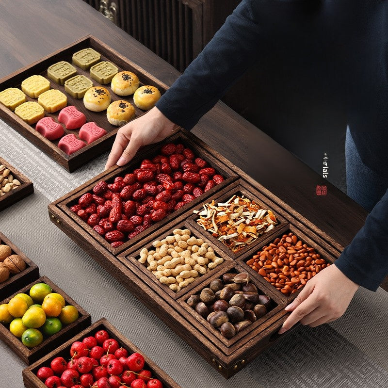 18" Divided Wood Snack Tray