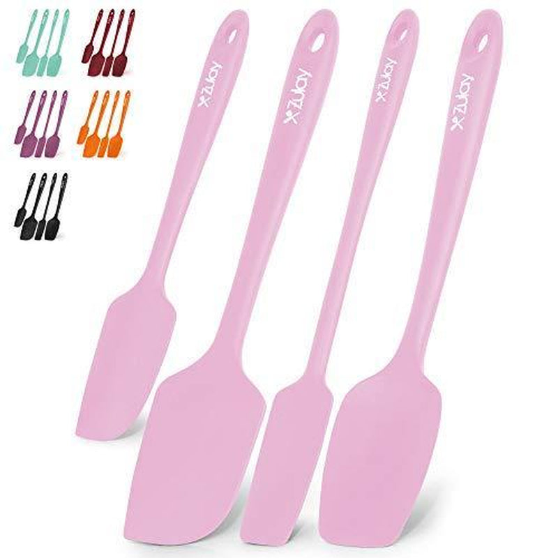 Kitchen Silicone Spatula Set (4-Piece) Heat-Resistant, Nonstick Safe, Dishwasher-Safe, Spatulas for Baking, Cooking & Mixing