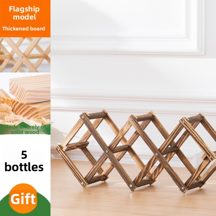 Vintage Foldable Wood Wine Rack