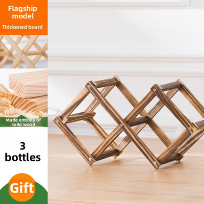 Vintage Foldable Wood Wine Rack