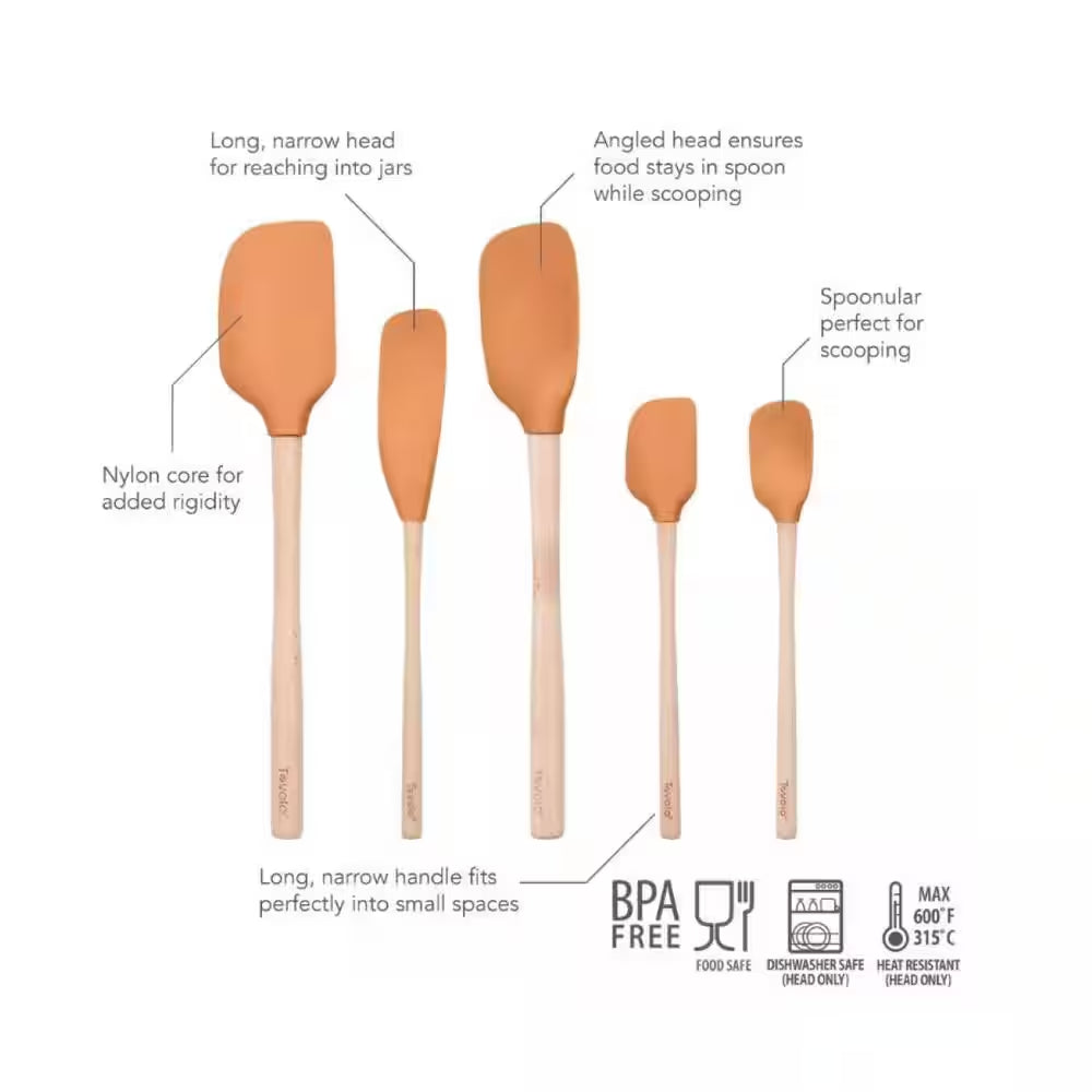 Flex-Core Spatula Wood Handled Set (Set of 5)