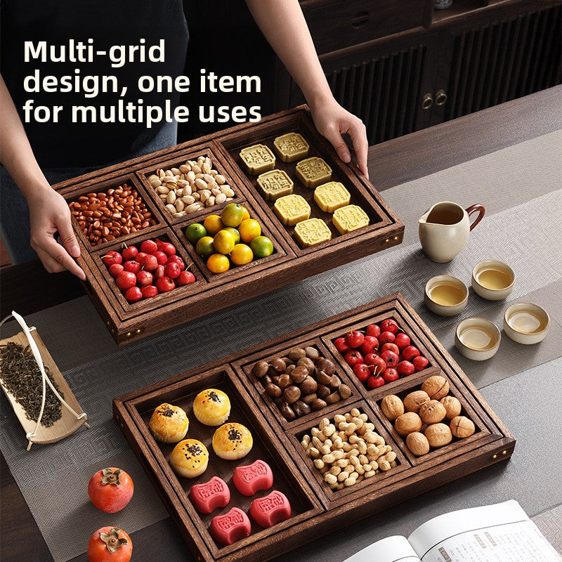 18" Divided Wood Snack Tray