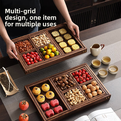 18" Divided Wood Snack Tray
