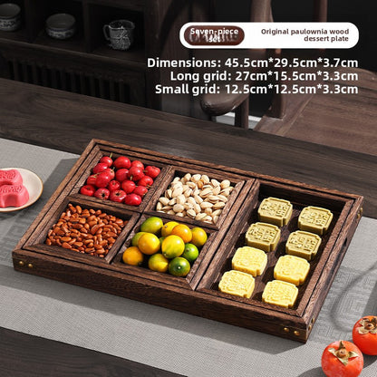 18" Divided Wood Snack Tray