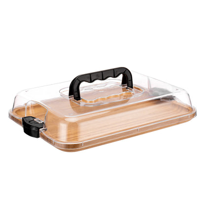 Wooden Charcuterie Board with Compartments and Lid
