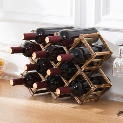 Vintage Foldable Wood Wine Rack