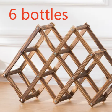 Vintage Foldable Wood Wine Rack