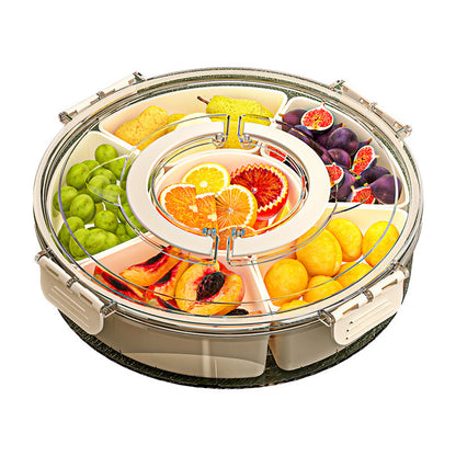 Six-Compartment Rotating Snack Box with Lid