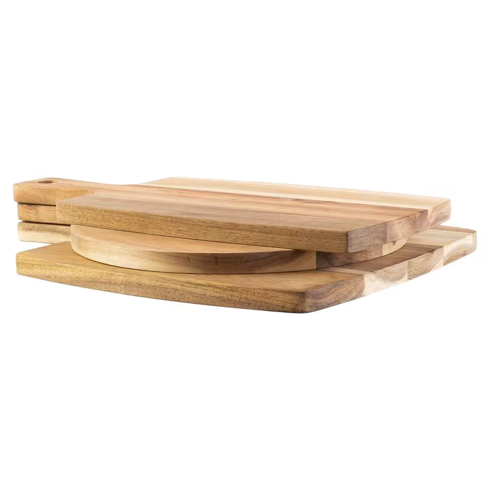 3-Piece Acacia Wood Cutting Board Set with Handles