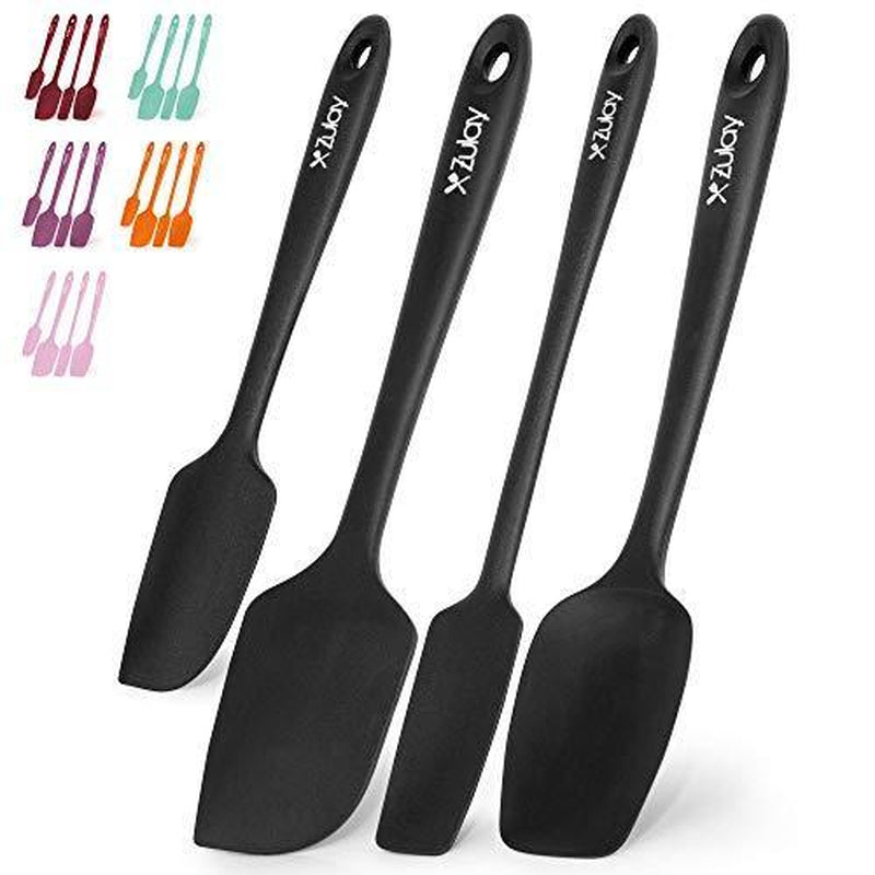 Kitchen Silicone Spatula Set (4-Piece) Heat-Resistant, Nonstick Safe, Dishwasher-Safe, Spatulas for Baking, Cooking & Mixing