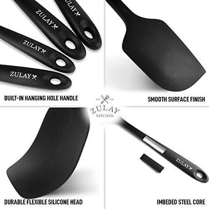 Kitchen Silicone Spatula Set (4-Piece) Heat-Resistant, Nonstick Safe, Dishwasher-Safe, Spatulas for Baking, Cooking & Mixing