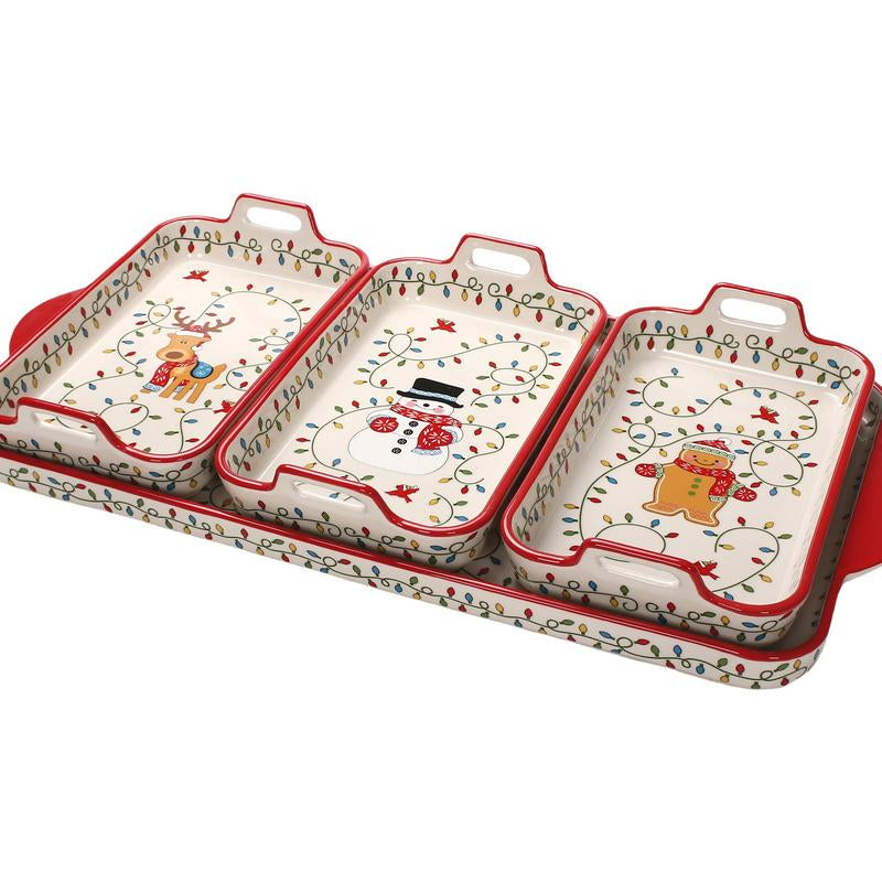 3 Mini Ceramic Baking Dishes, Oven-Safe up to 500°F