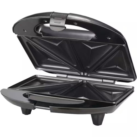 750 W Black Nonstick Compact Dual Sandwich Maker