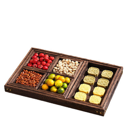 18" Divided Wood Snack Tray