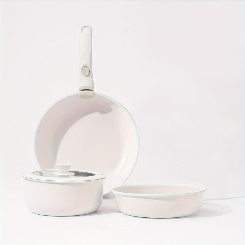 Portable Kitchen Cooking Pot Set with Detachable Handle