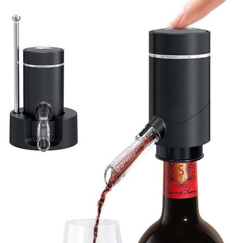 3-in-1 Electric Wine Aerator, Pourer & Vacuum Preserver with Storage Base 