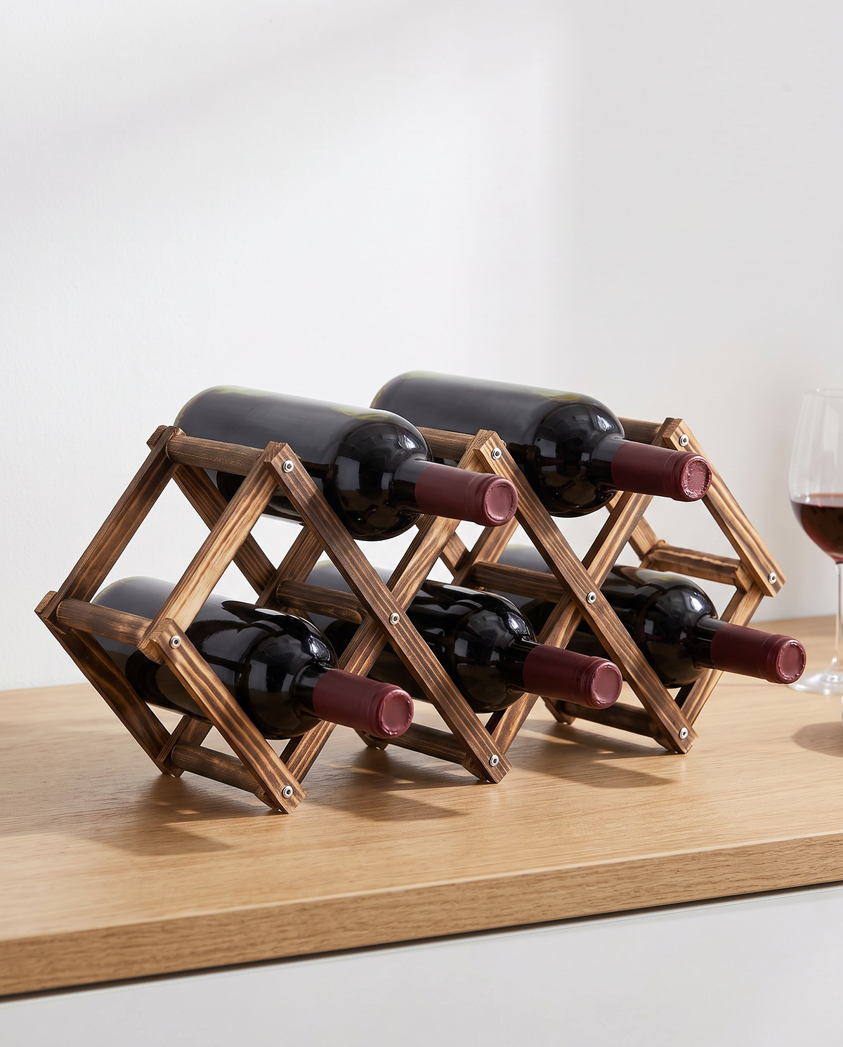 Foldable Wood Wine Rack
