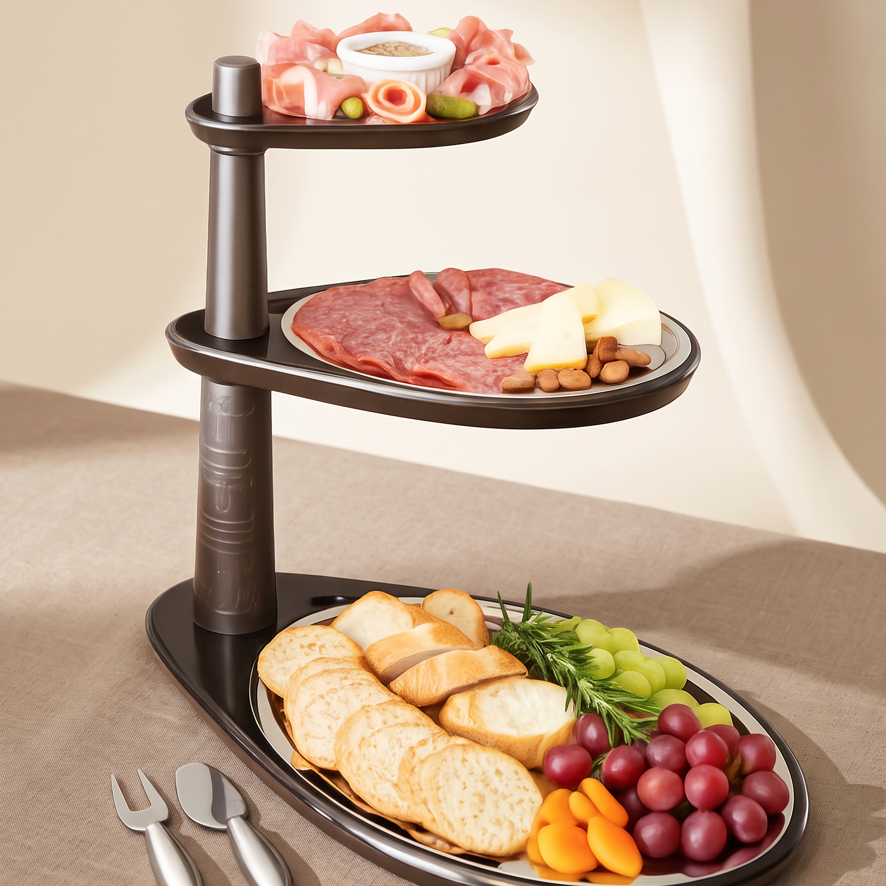 3-Tier Rotating Serving Stand