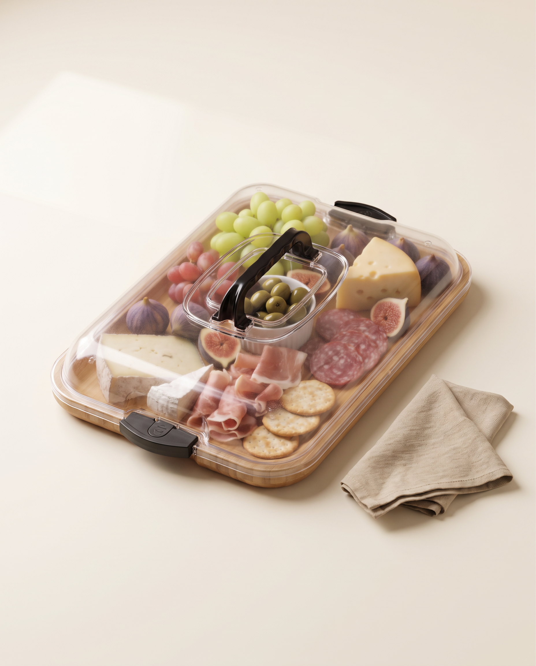 15" Wood Charcuterie Tray & Lid