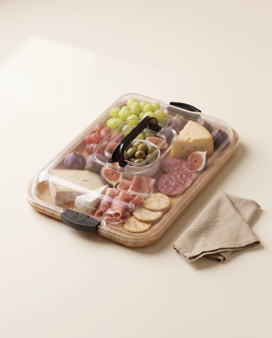 15" Wood Charcuterie Tray & Lid