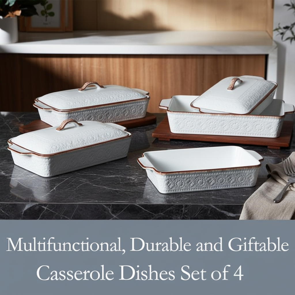 Textured Ceramic Casserole Dish [4ct]