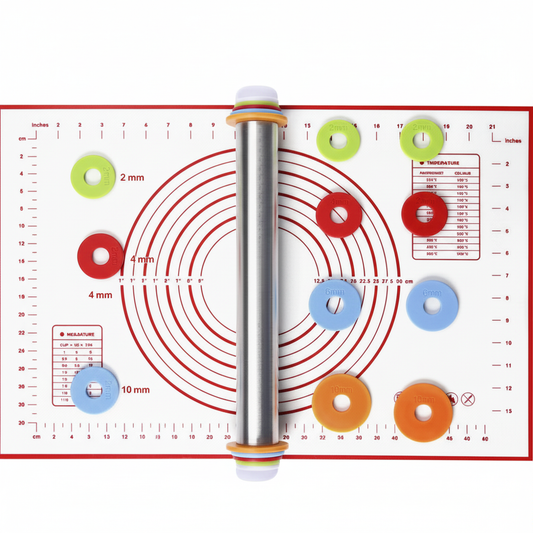 4-Size Rolling Pin & Mat