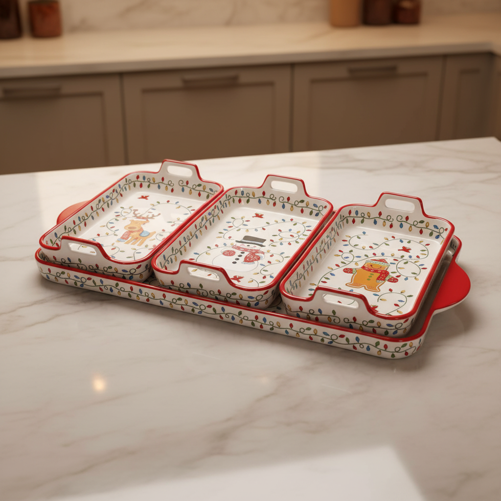 3-Piece Mini Ceramic Baking Dish Set