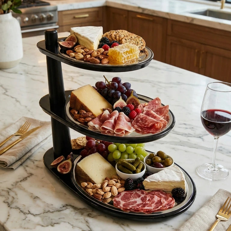 3-Tier Rotating Serving Stand