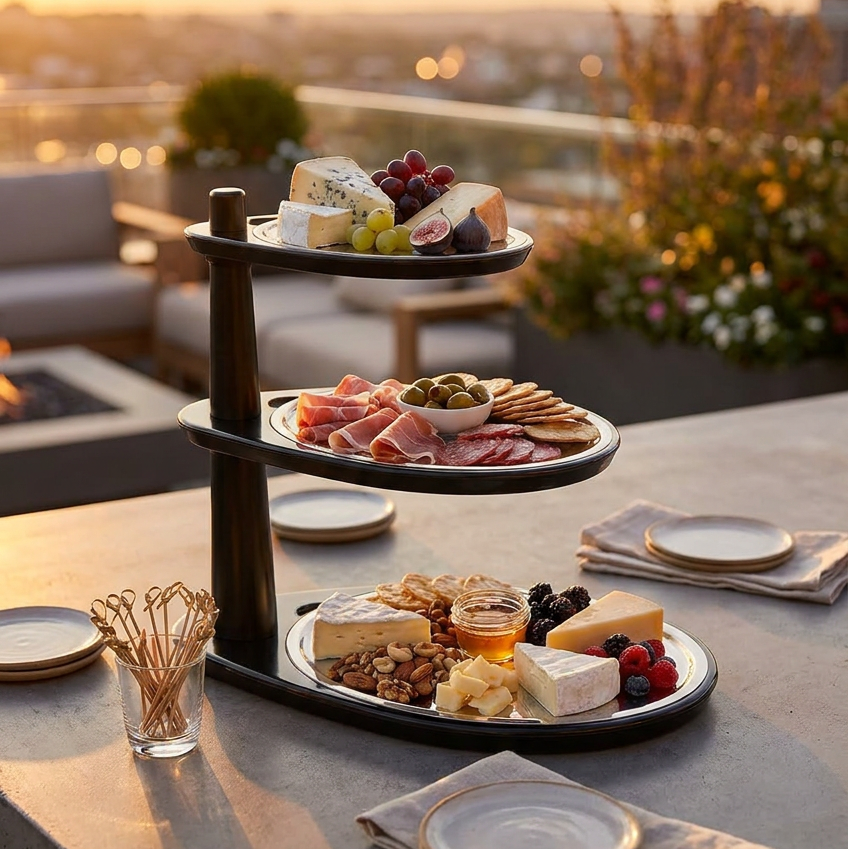 3-Tier Rotating Serving Stand