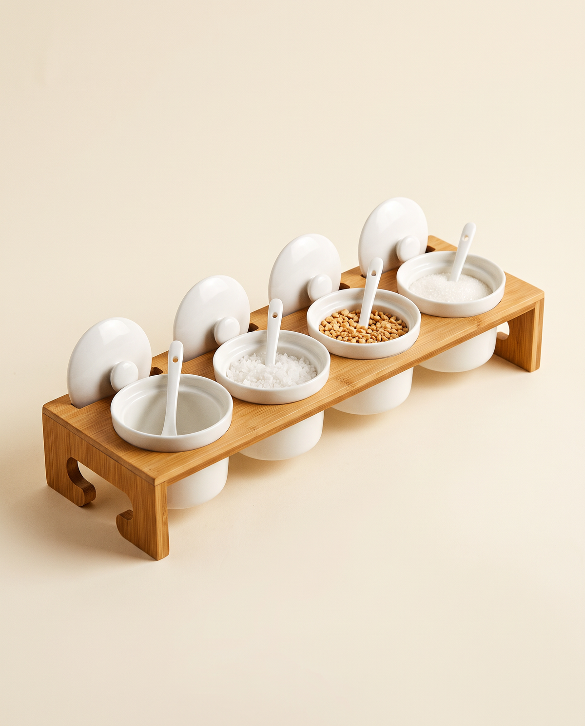Ceramic Seasoning Jars with Stand - Studio Shot