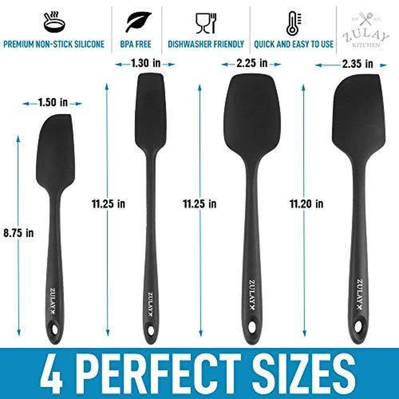 Kitchen Silicone Spatula Set (4-Piece) Heat-Resistant, Nonstick Safe, Dishwasher-Safe, Spatulas for Baking, Cooking & Mixing