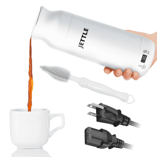 Electric Kettle 450Ml - Stainless Steel Temperature Control Bottle - Electric Tea Kettles Automatic Shut off for Coffee Milk Soup Water - White
