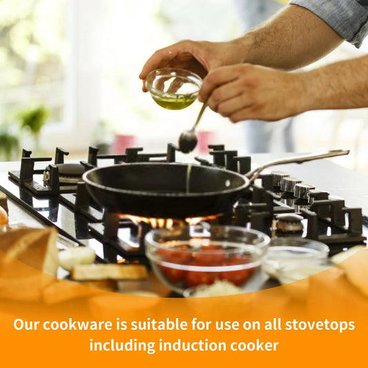 12 Piece Nonstick Stainless Steel Cookware Set, Glass