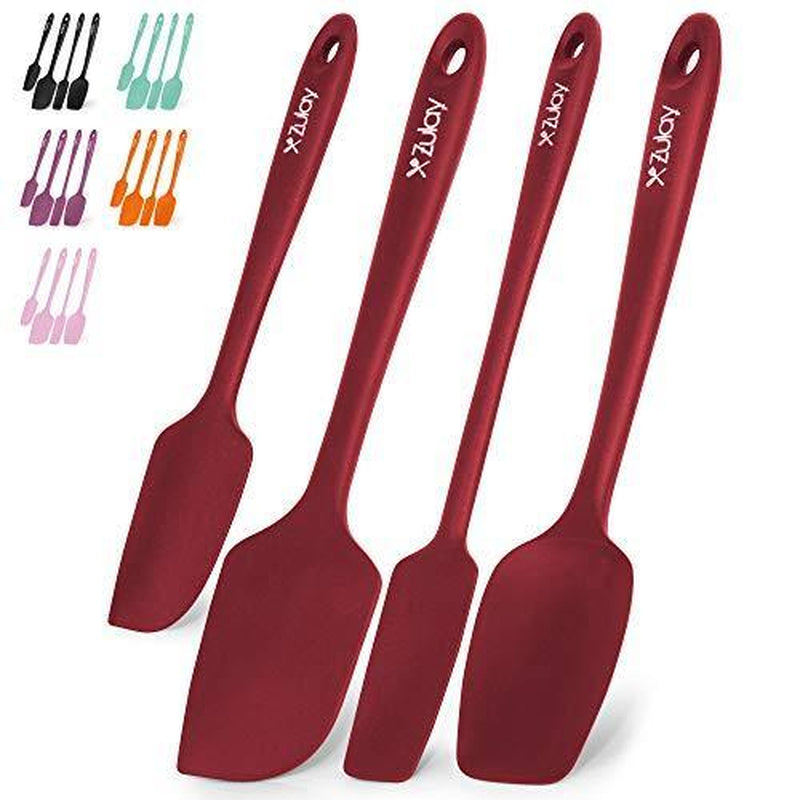 Kitchen Silicone Spatula Set (4-Piece) Heat-Resistant, Nonstick Safe, Dishwasher-Safe, Spatulas for Baking, Cooking & Mixing