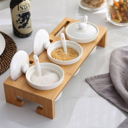Ceramic Seasoning Jars with Stand